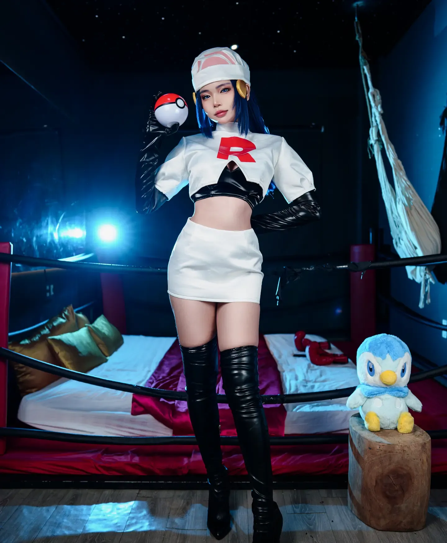 ZinieQ Dawn Pokemon in Team Rocket costume