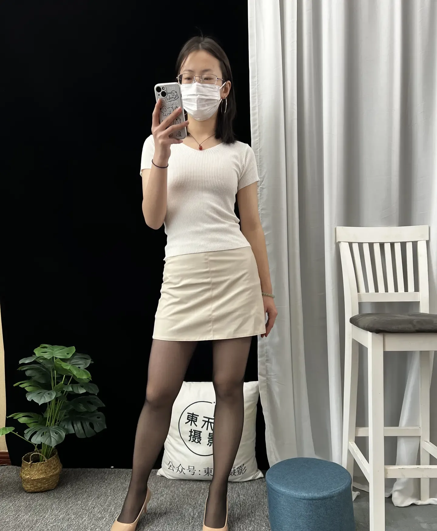 三禾摄影 No.014 皮裙 高跟