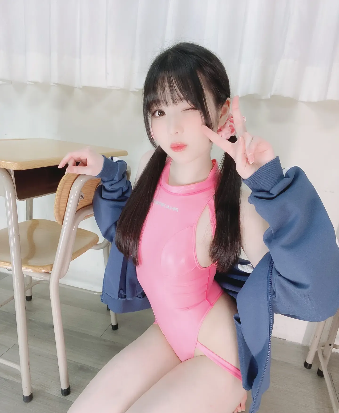 霜月shimo Pink Swimsuit