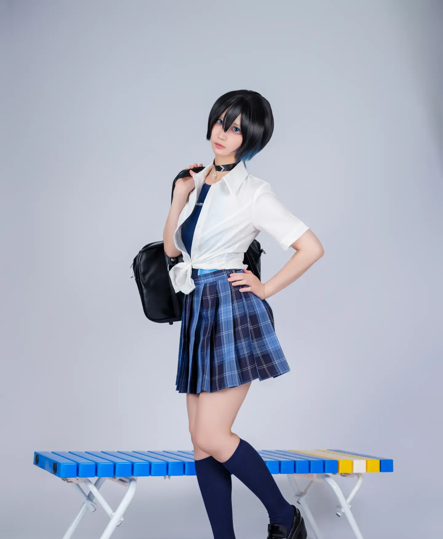 むなちゃん 制服競泳水着
