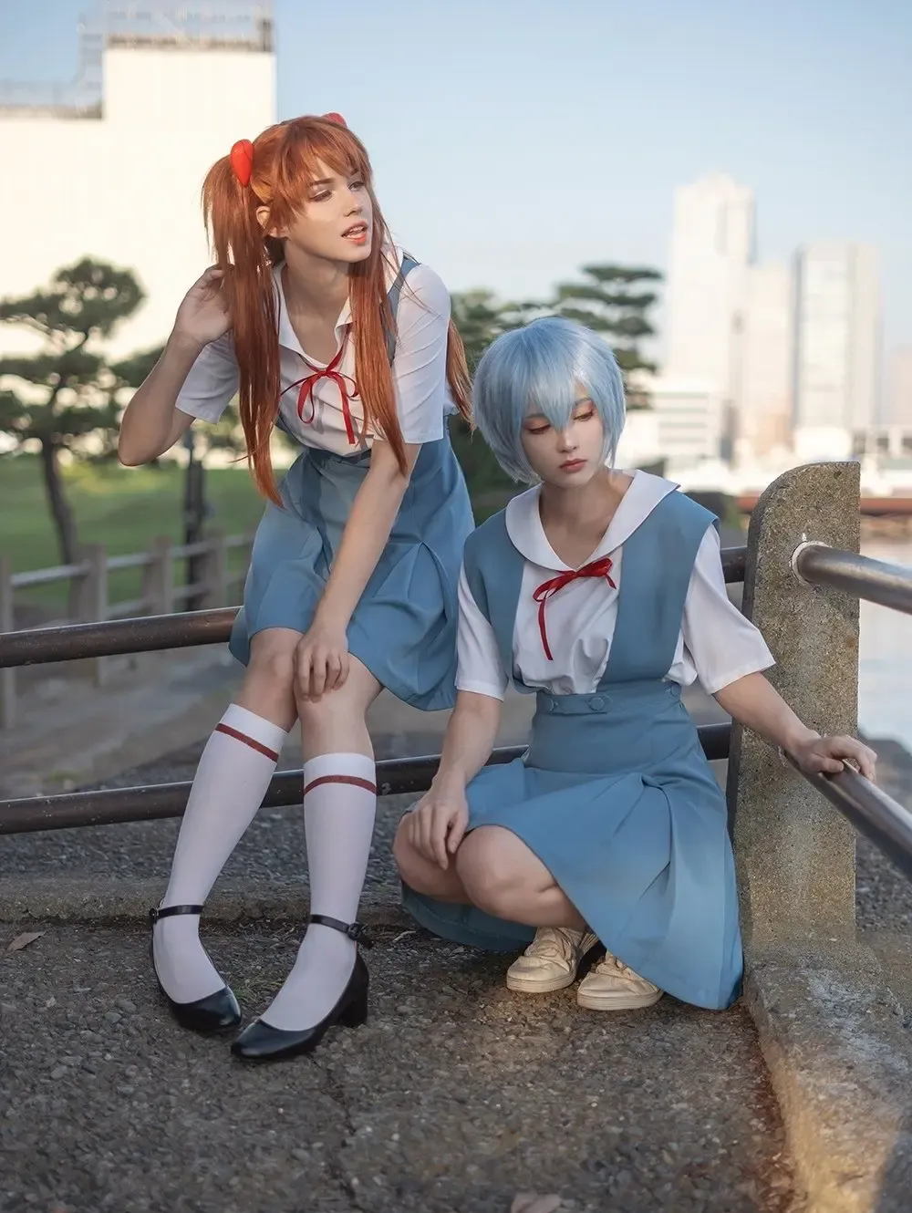 ShiroganeSama Asuka and Rei Schoolgirl
