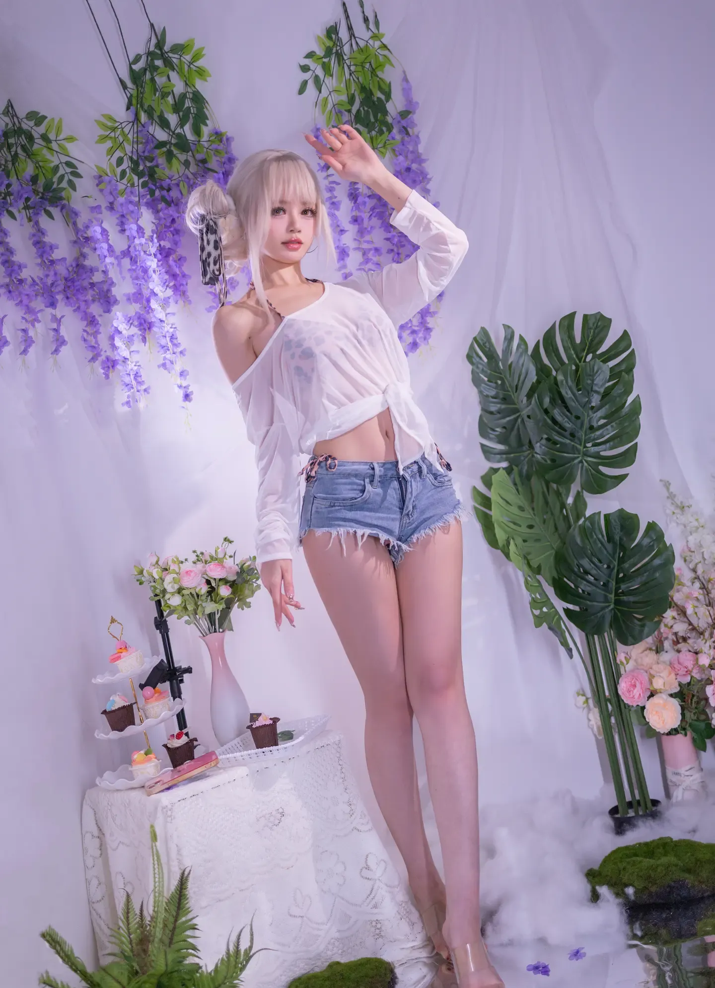千反田鹿子 星黛鹿鹿 罩纱豹纹泳装