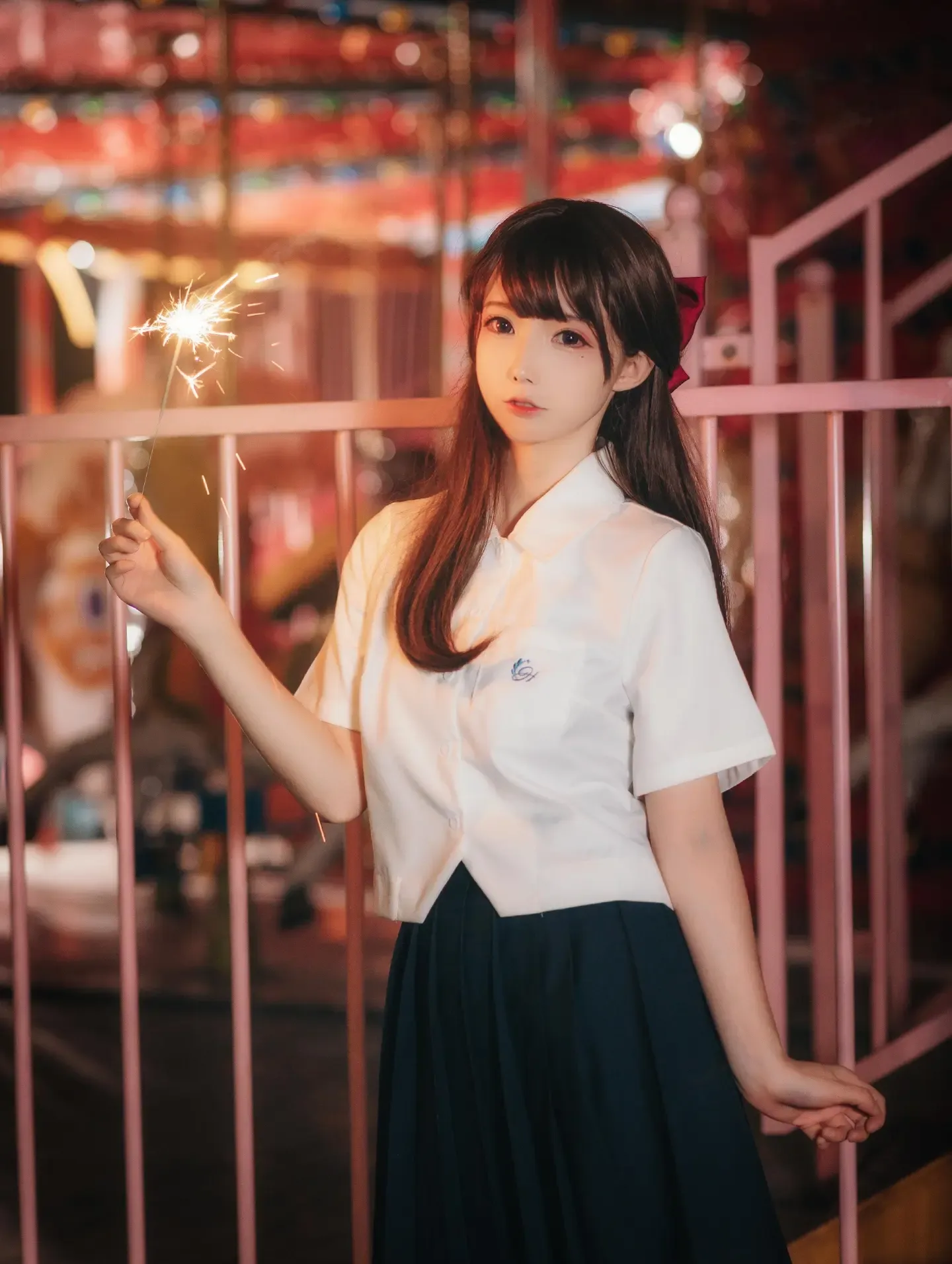 拿相机的执义 日系jk少女写真 一起来放烟火吧！