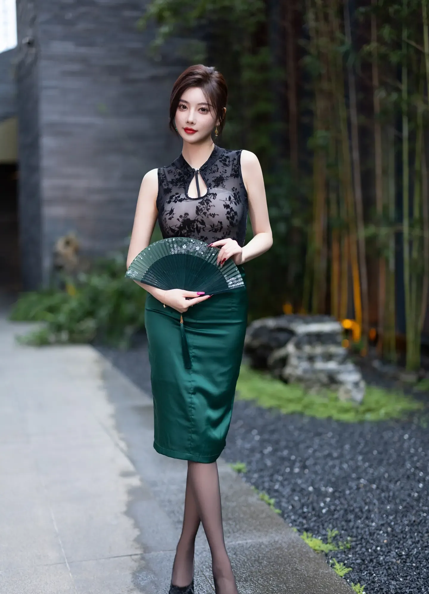 杨晨晨 绿色长裙