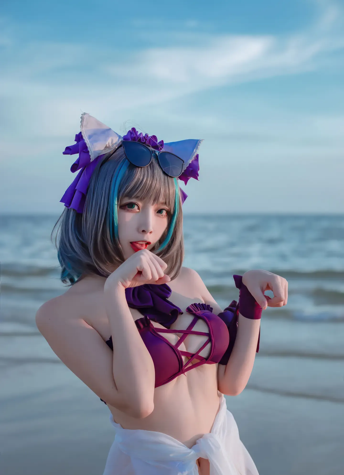 二佐Nisa 碧蓝航线 柴郡 泳装