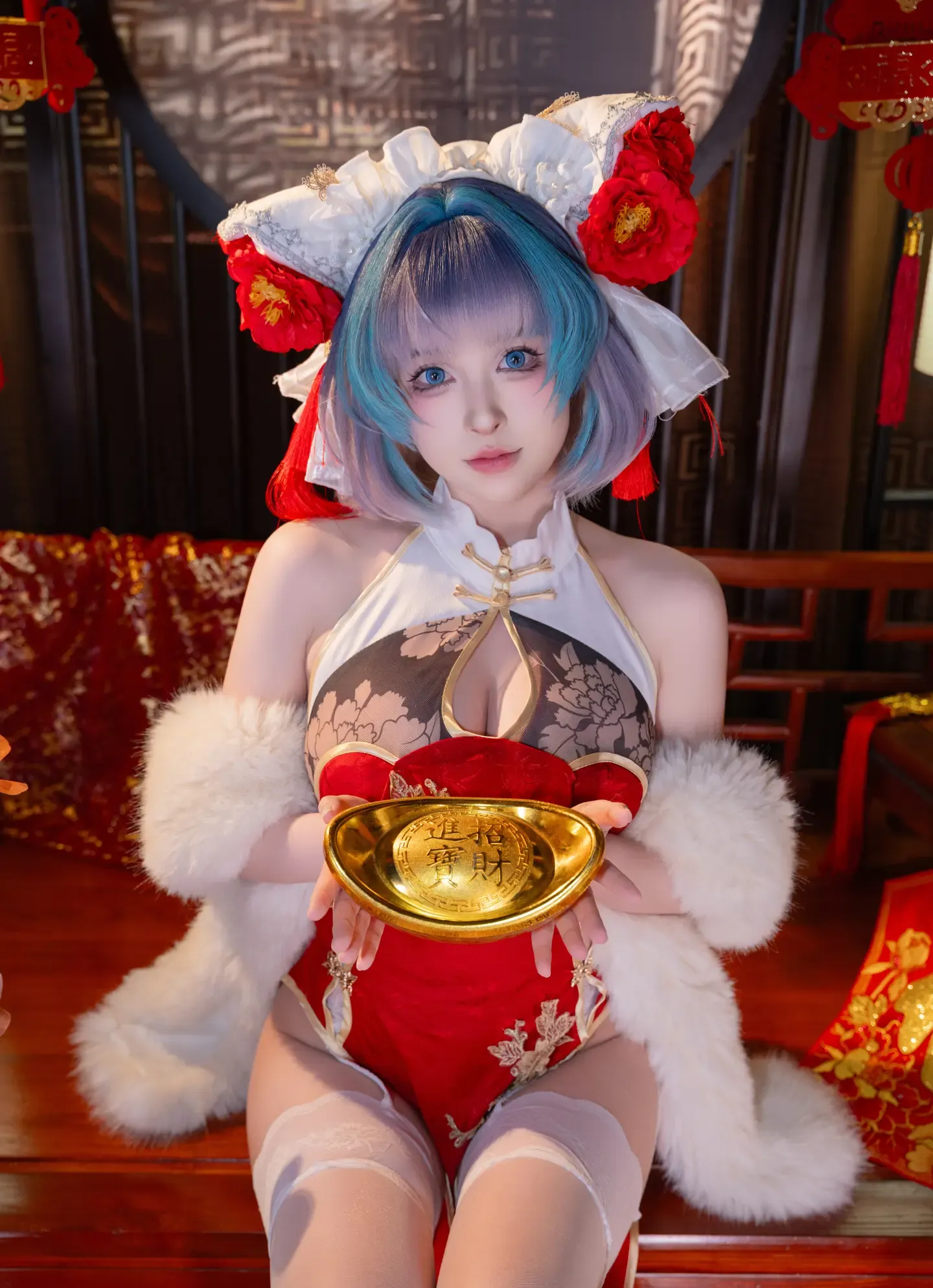 清水由乃 碧蓝航线 柴郡 新春旗袍