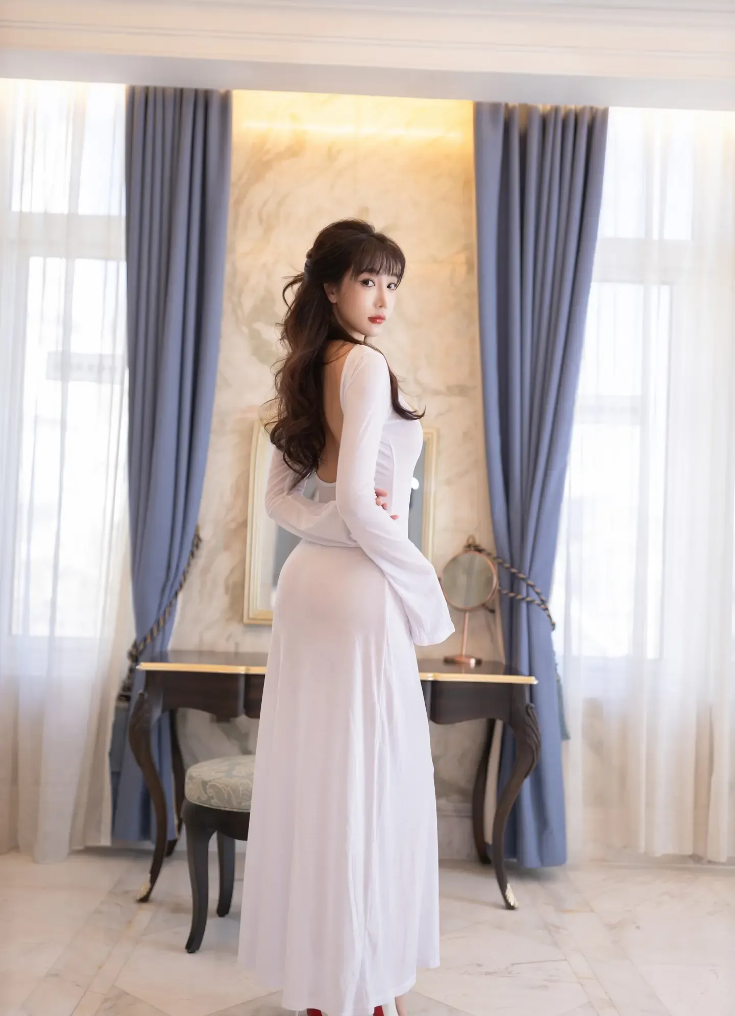 陆萱萱 白色礼服 魅惑肉丝