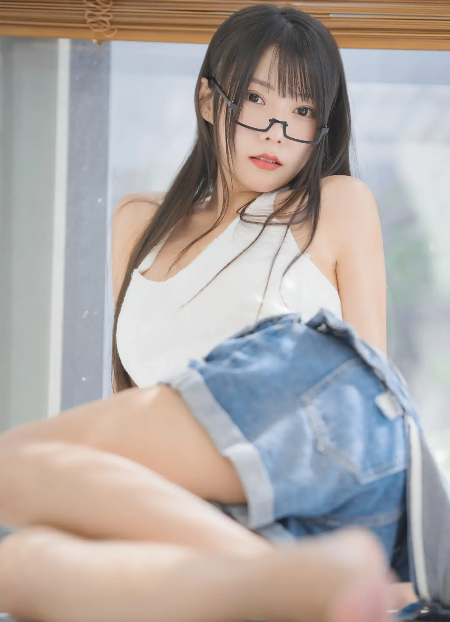 香草喵露露 杨枝甘露 背心牛仔背带裤