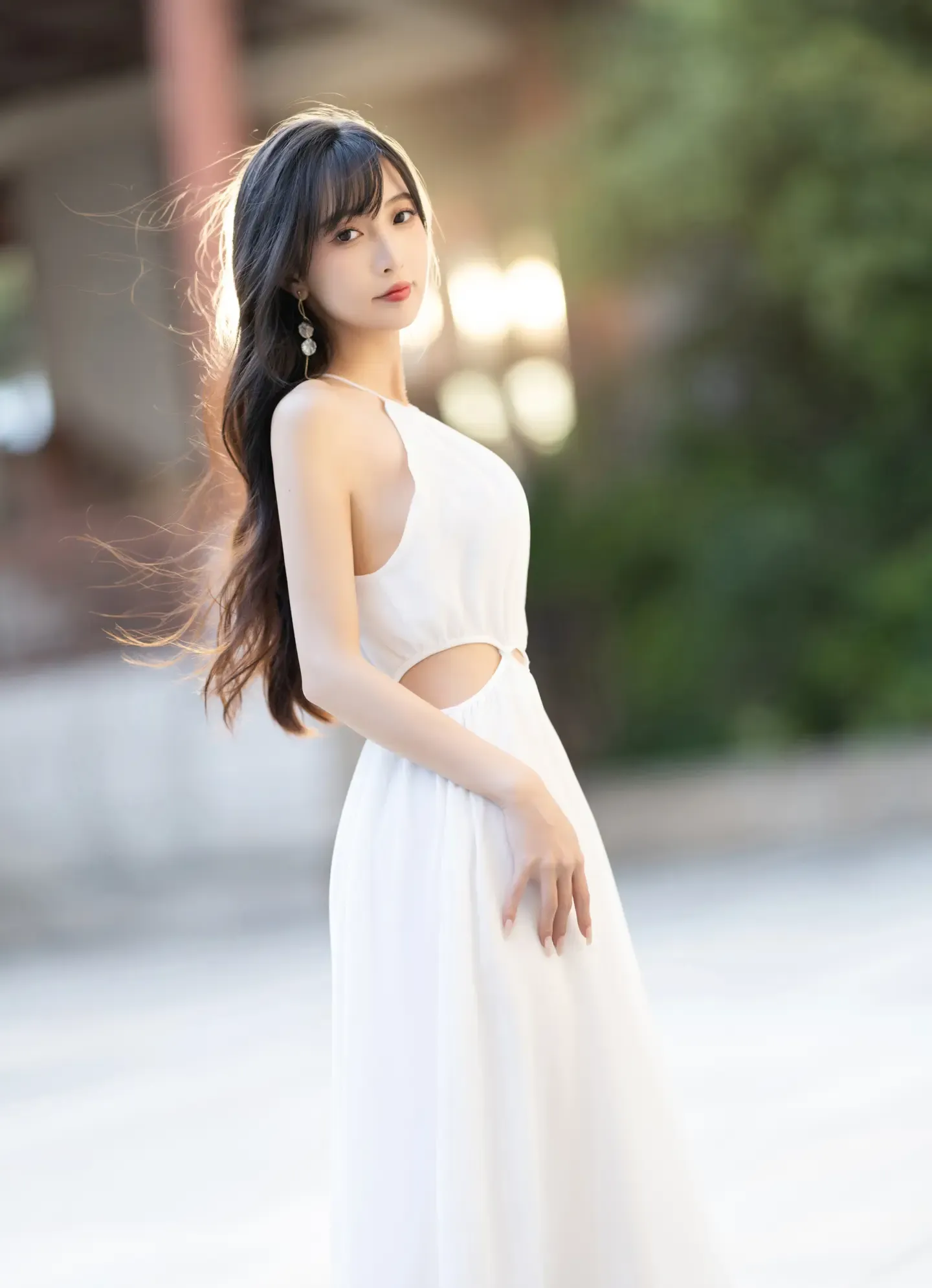 林星阑 白色连衣裙