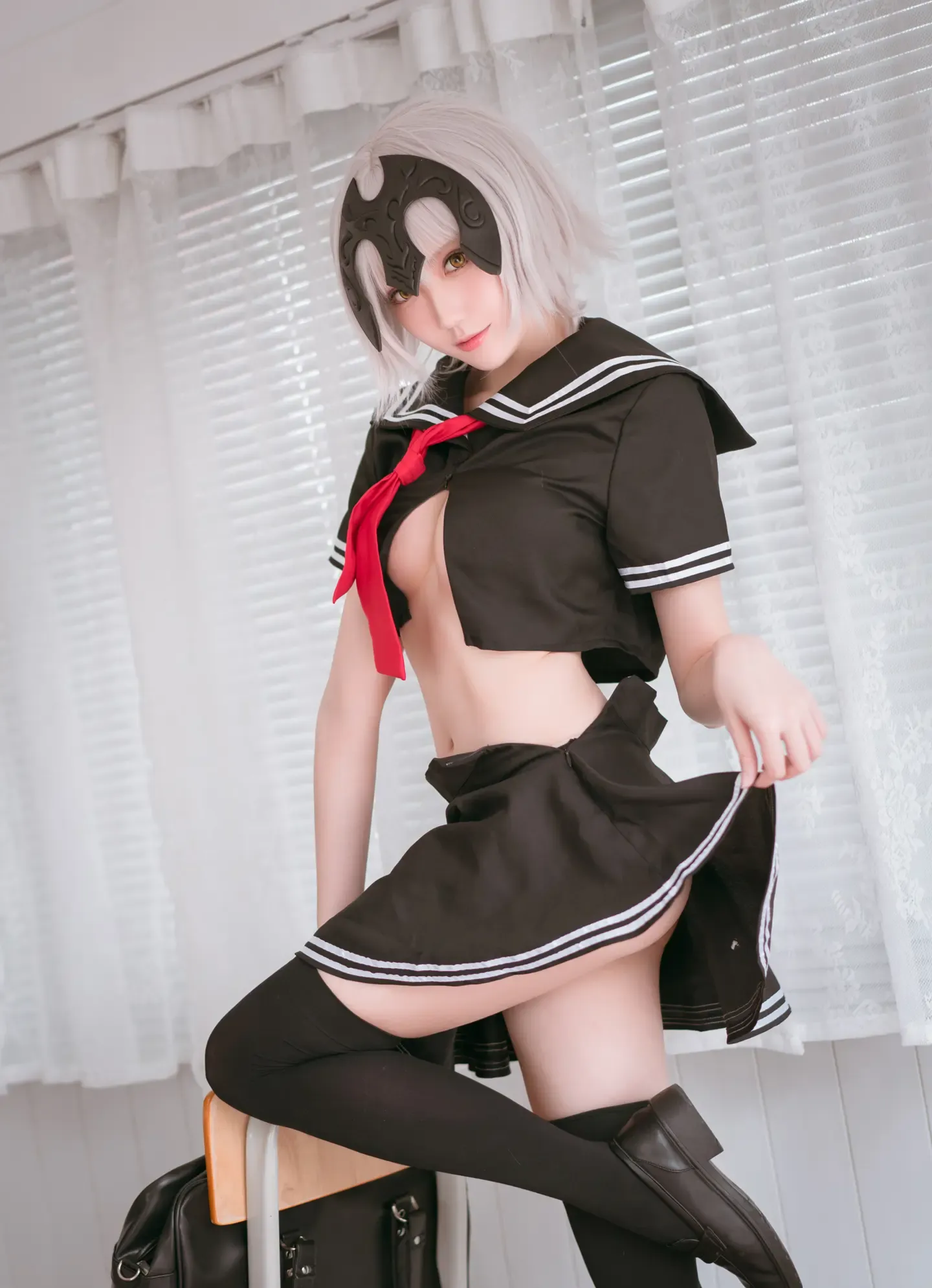 瓜希酱 黑贞德 校服