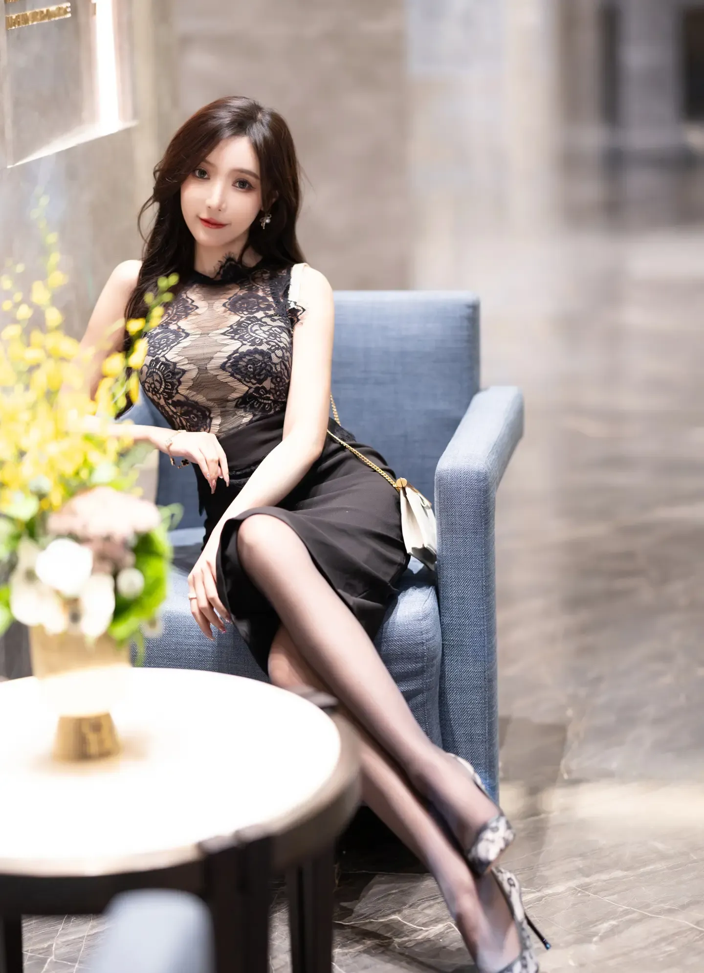 王馨瑶 吊带连衣长裙