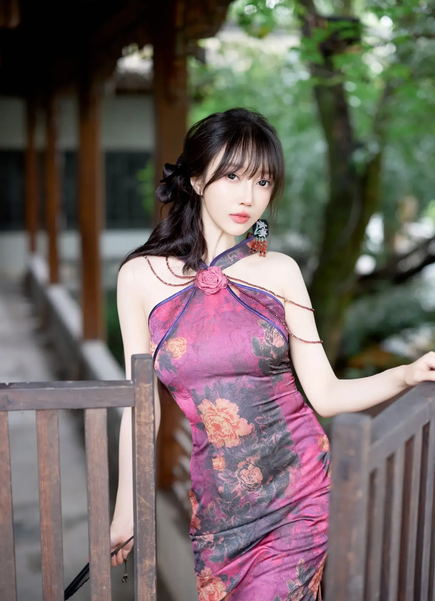 玥儿玥er 紫色旗袍