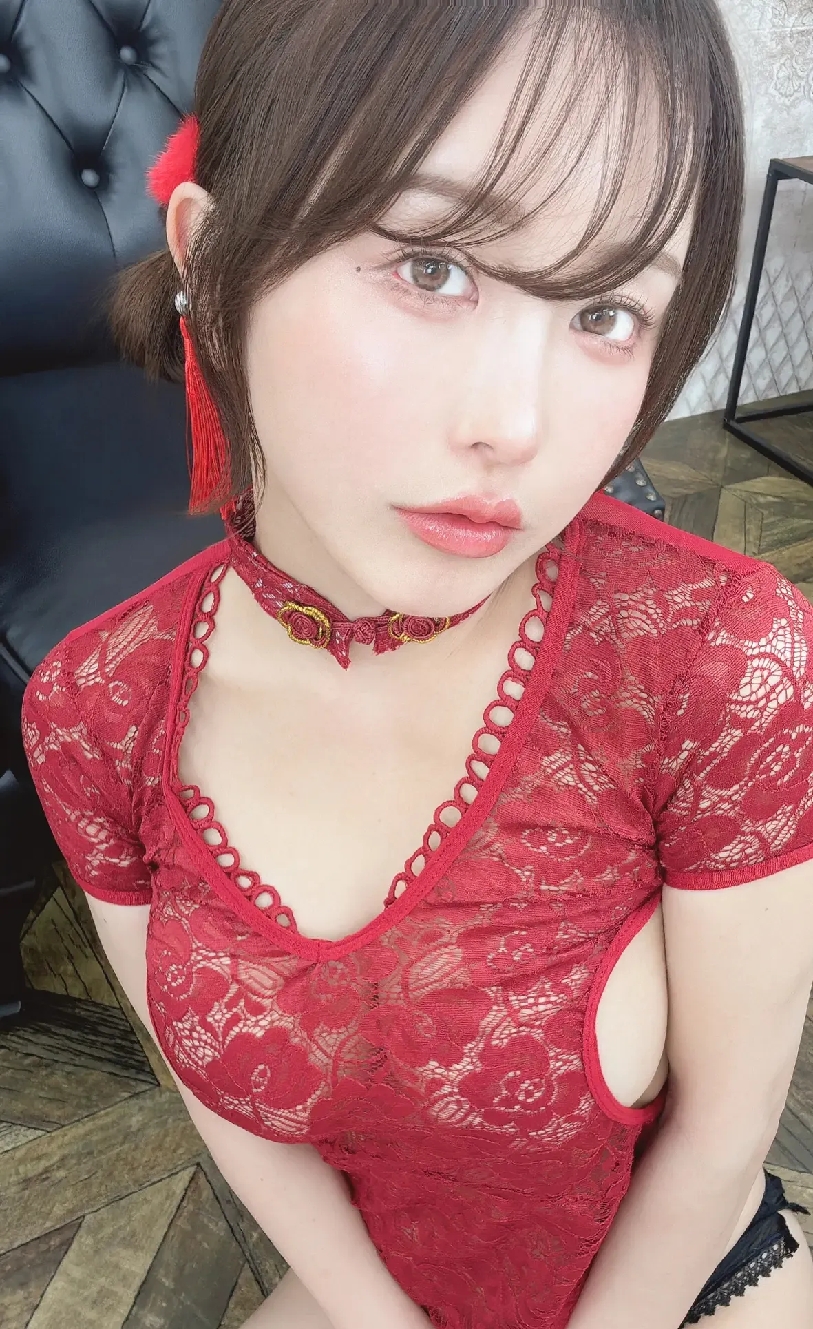 いくみ Fantia 20250409 See-Through Lace Chinese Dress