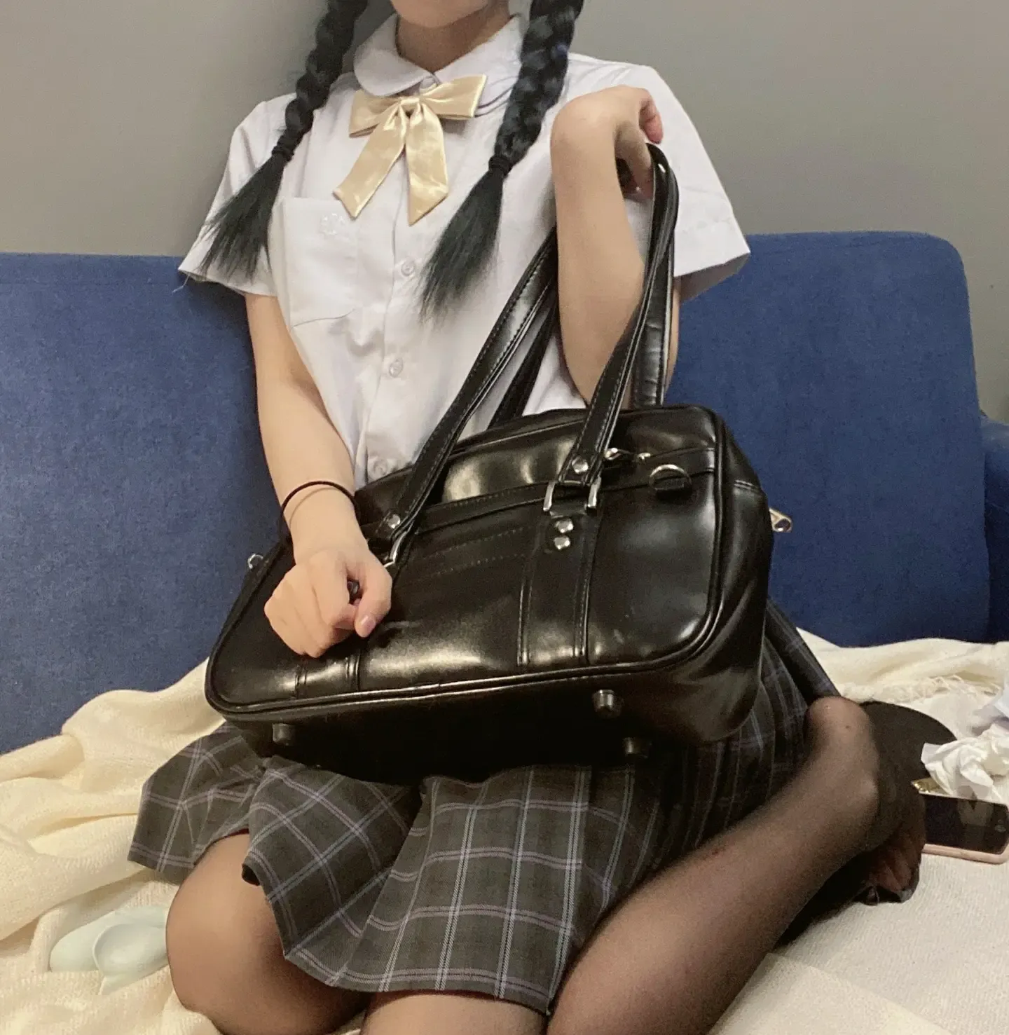 wink是可爱的wink 黑丝JK麻花辫少女