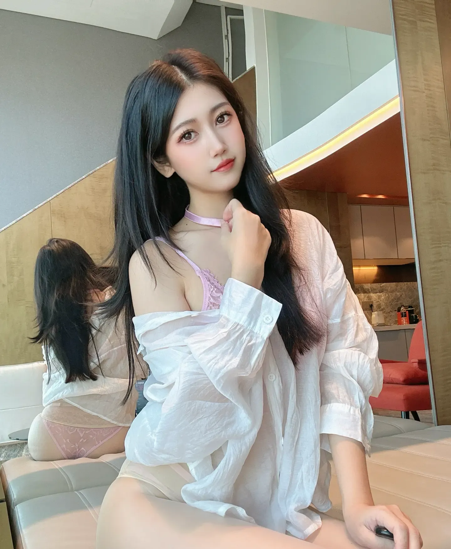 不呆猫 粉色衬衣女友