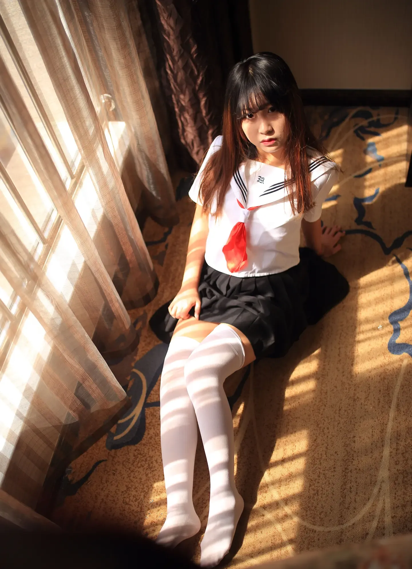 猫九酱Sakura JK水手服草莓内衣