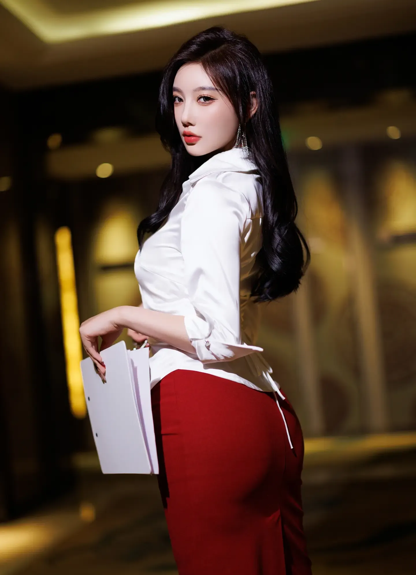 杨晨晨 红色短裙
