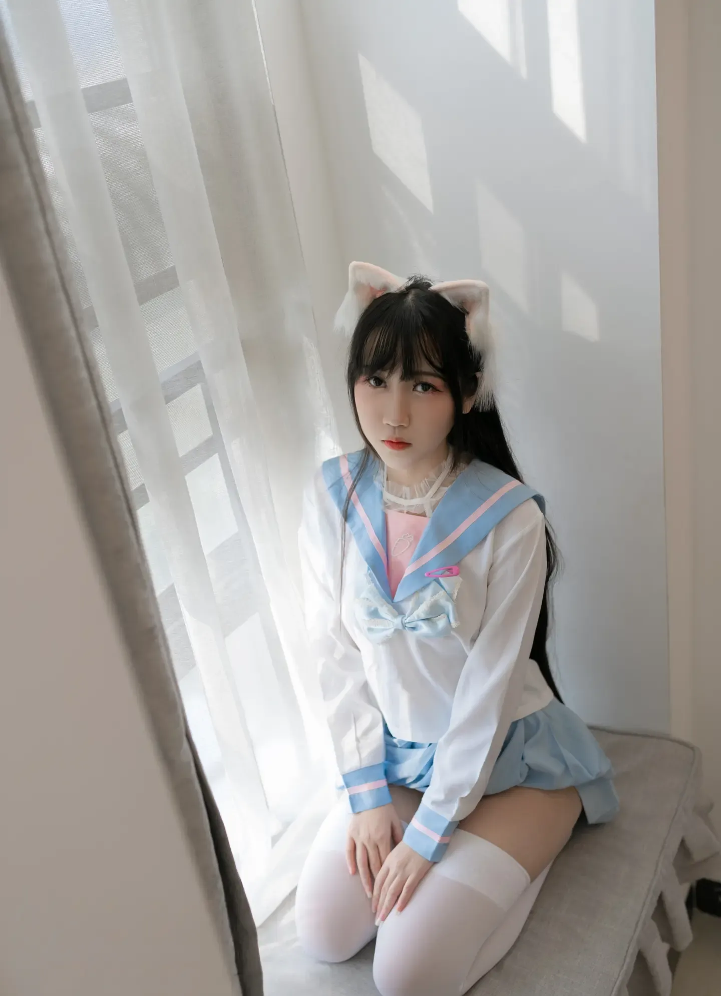 不呆猫 白色兔子JK